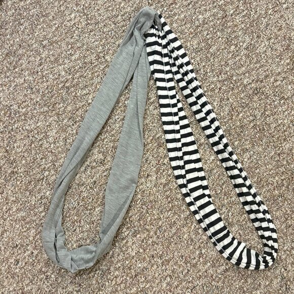 Miss Attitude Girls' Scarf/Wrap Bundle - Gray & Purple Striped - Picture 4 of 6